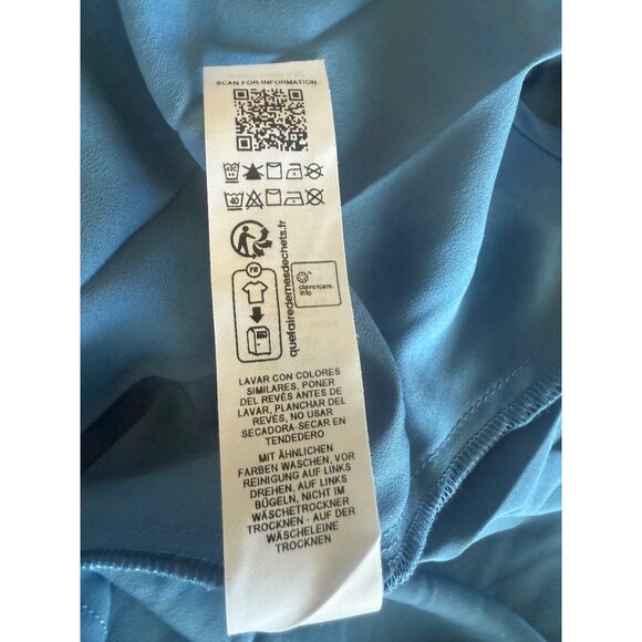 Asos Long Sleeve Satin Maxi Dress Size 16T Asymmetrical Formal Event Elegant - Picture 14 of 15